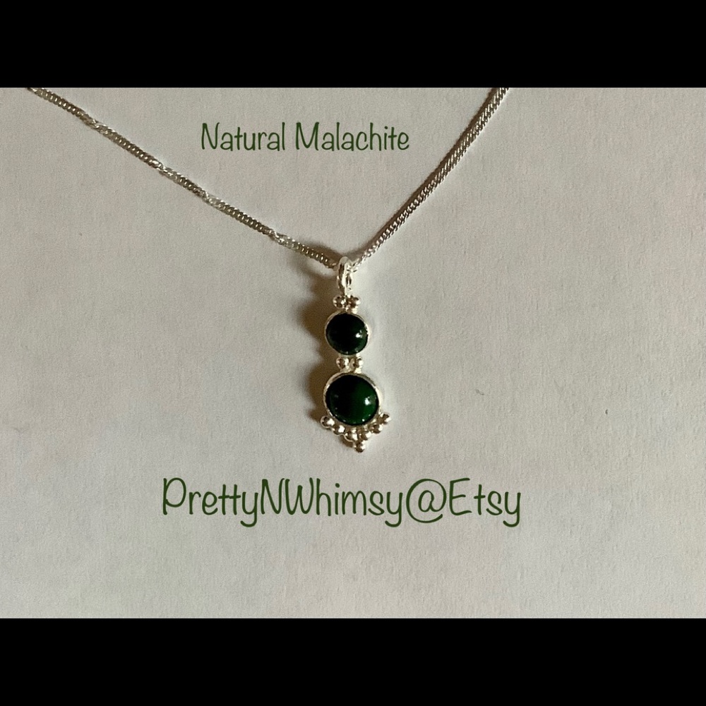 Sterling silver gemstone charm on sterling silver chain - 3 charm options